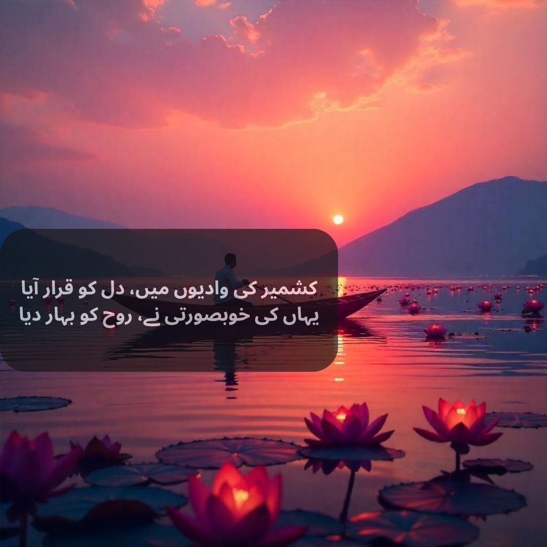 2 Line Poetry on Kashmir in Urdu: مختصر اشعار کی خوبصورتی